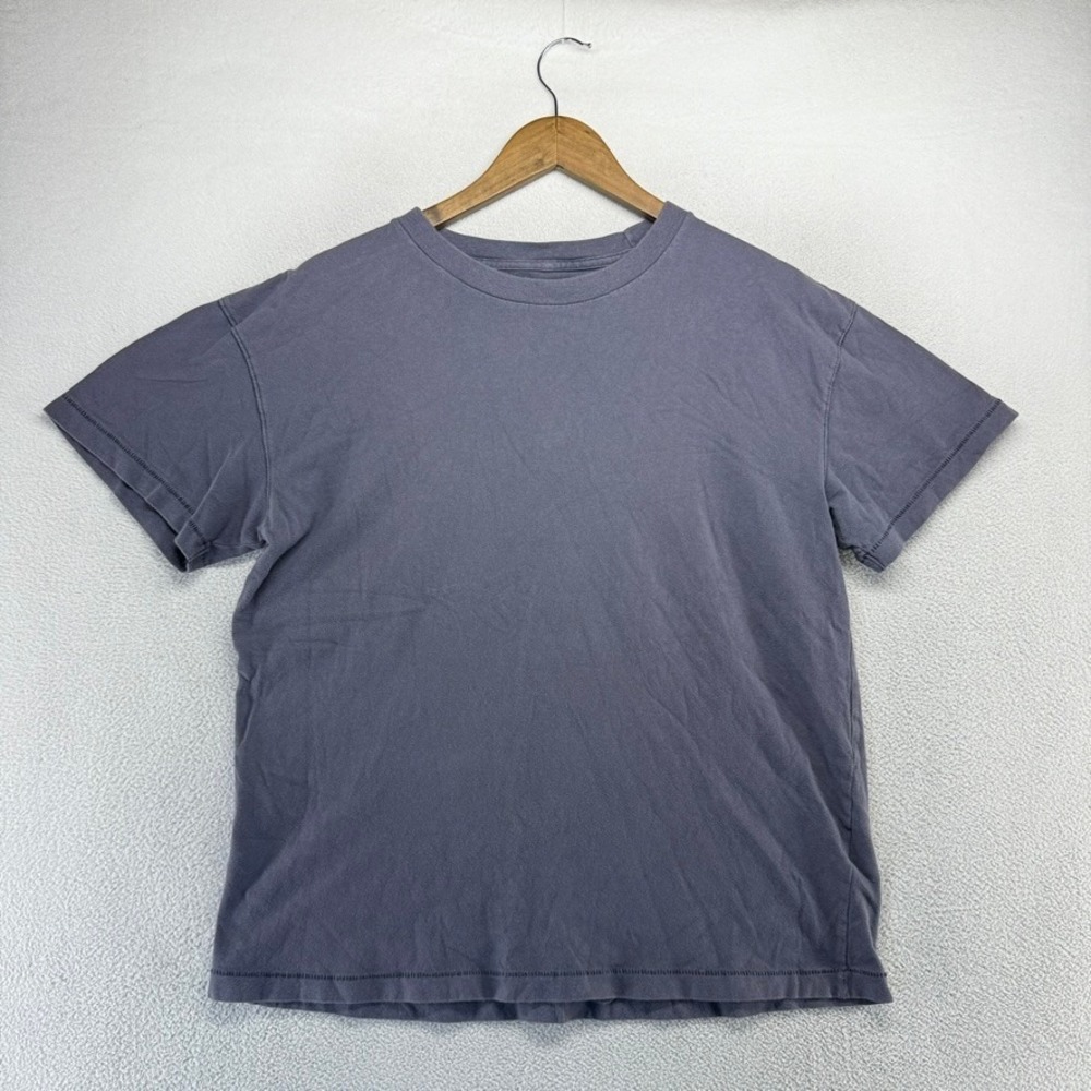 Abercrombie Fitch Shirt Men's Medium Dark Gray Blue Soft A&F Blank Cotton Crew